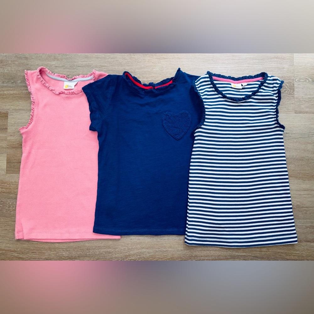 Boden Girls Blue and Pink Ruffle Top Lot